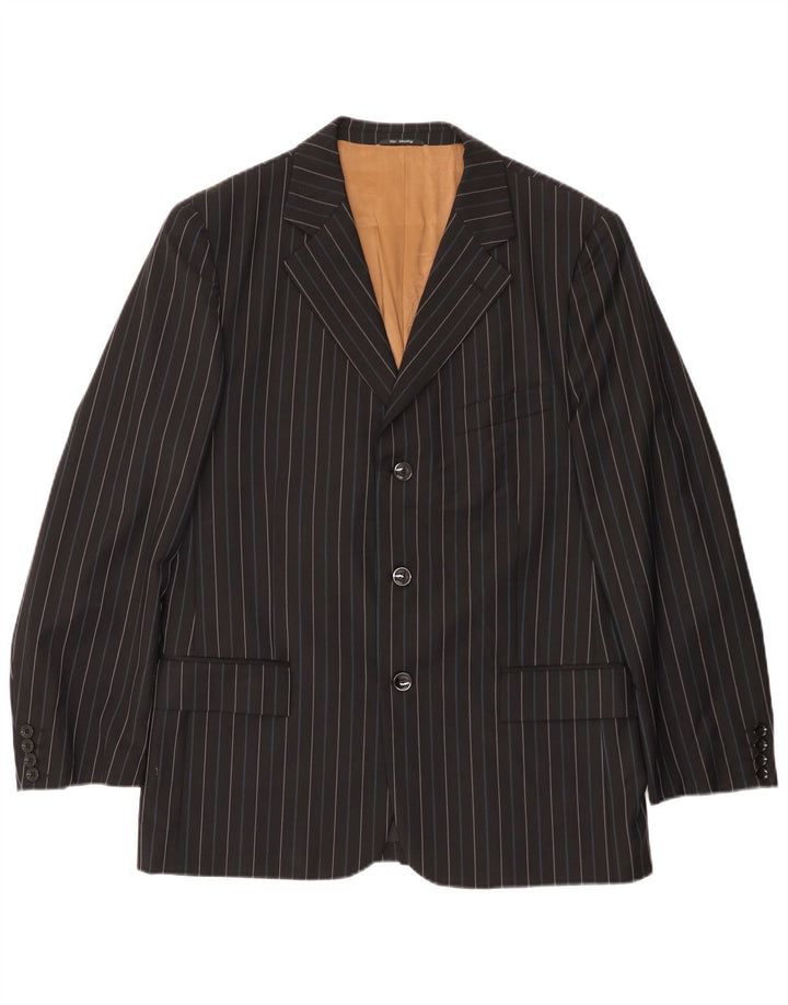 Мужской пиджак Peter & Sons на 3 пуговицах IT 54 2XL, черная полосатая шерсть