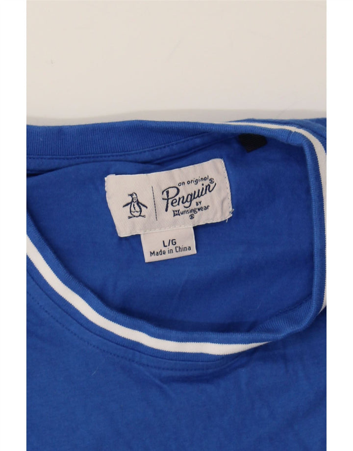 PENGUIN Mens T-Shirt Top Large Blue Cotton Vintage Penguin and Second-Hand Penguin from Messina Hembry 