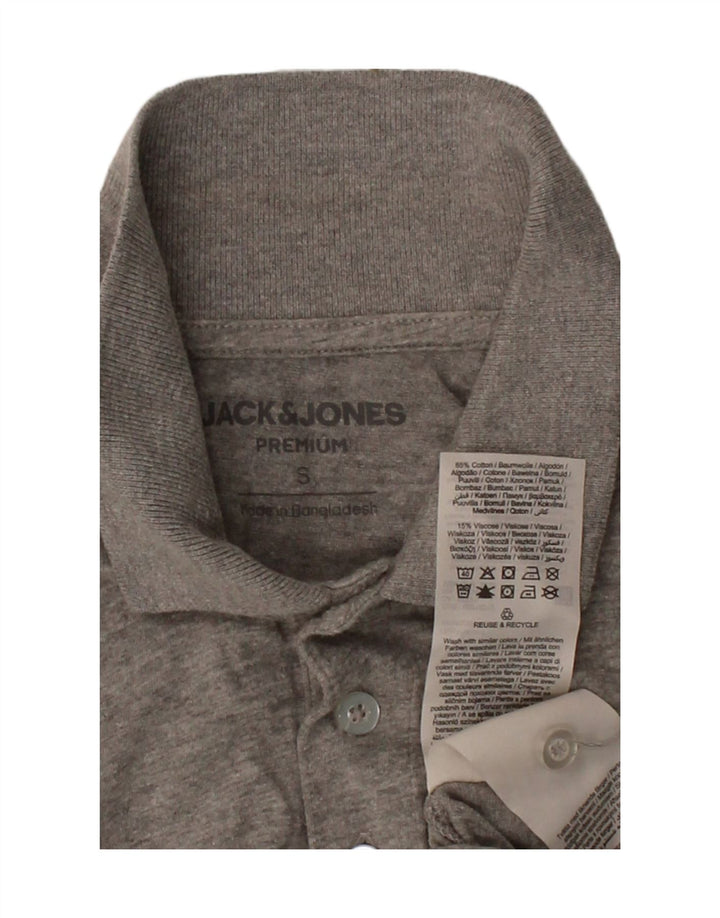 JACK & JONES Mens Polo Shirt Small Grey Cotton Vintage Jack & Jones and Second-Hand Jack & Jones from Messina Hembry 