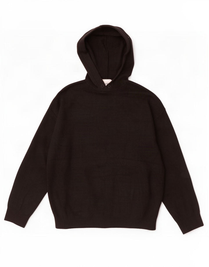 Мужской джемпер с капюшоном Zara, средний черный из вискозы