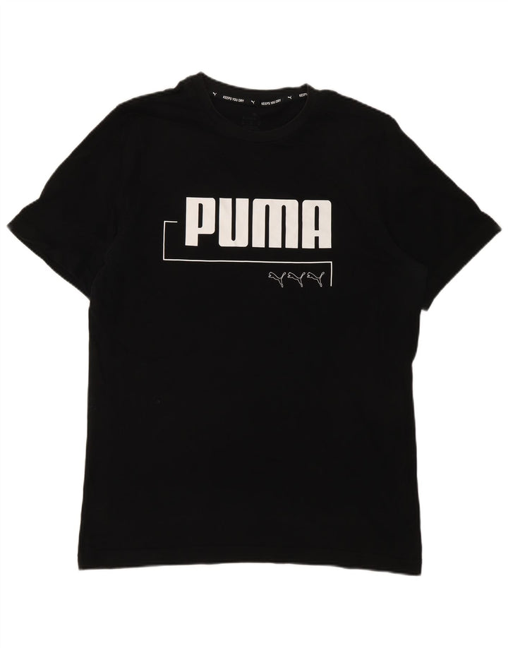 Мужская футболка с рисунком PUMA, черный хлопок, средний размер