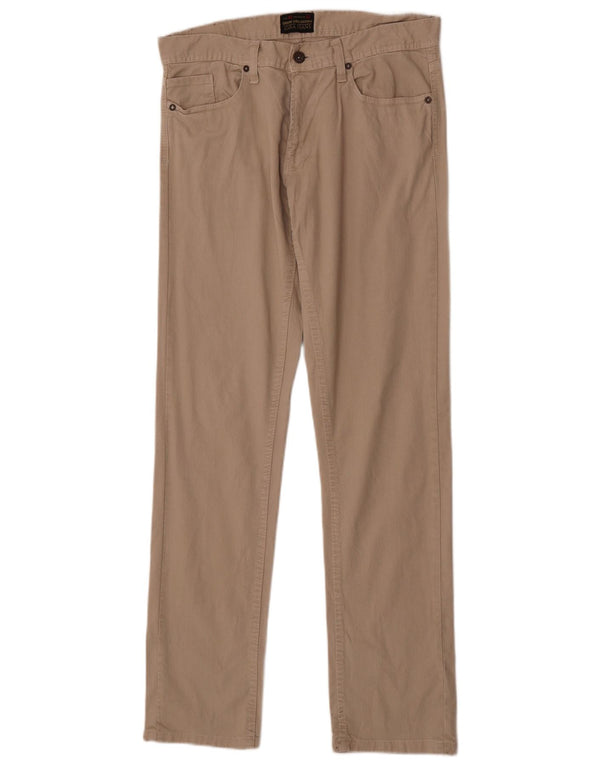 Мужские прямые джинсы Zara EU 42, большие W32 L34, бежевый хлопок
