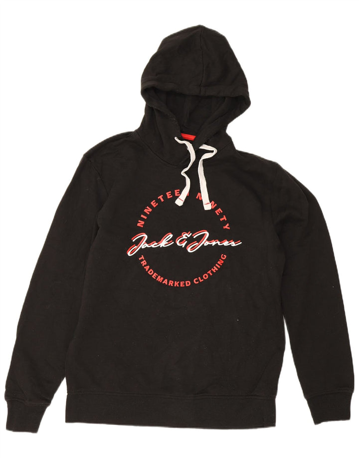 Мужской джемпер с капюшоном с рисунком Jack & Jones, большой черный