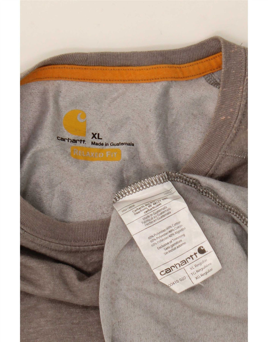 Мужская футболка свободного кроя Carhartt Top XL из серого полиэстера