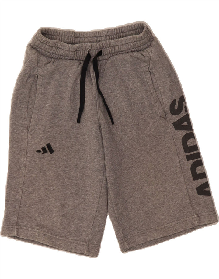 ADIDAS Boys Graphic Sport Shorts 9-10 Years  Grey Polyester Vintage Adidas and Second-Hand Adidas from Messina Hembry 