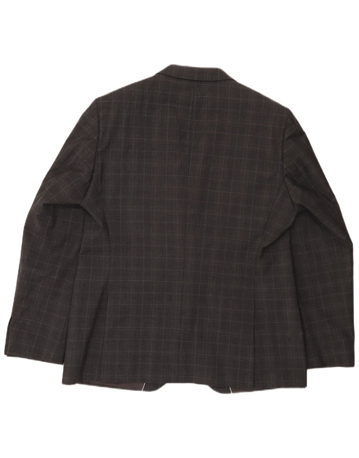 Мужской пиджак Hugo Boss на 2 пуговицах EU 56 3XL, серая шерсть в клетку