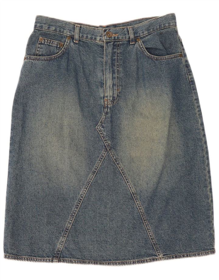 Женская джинсовая юбка Marks & Spencer UK 14, средний W30, синяя, хлопок