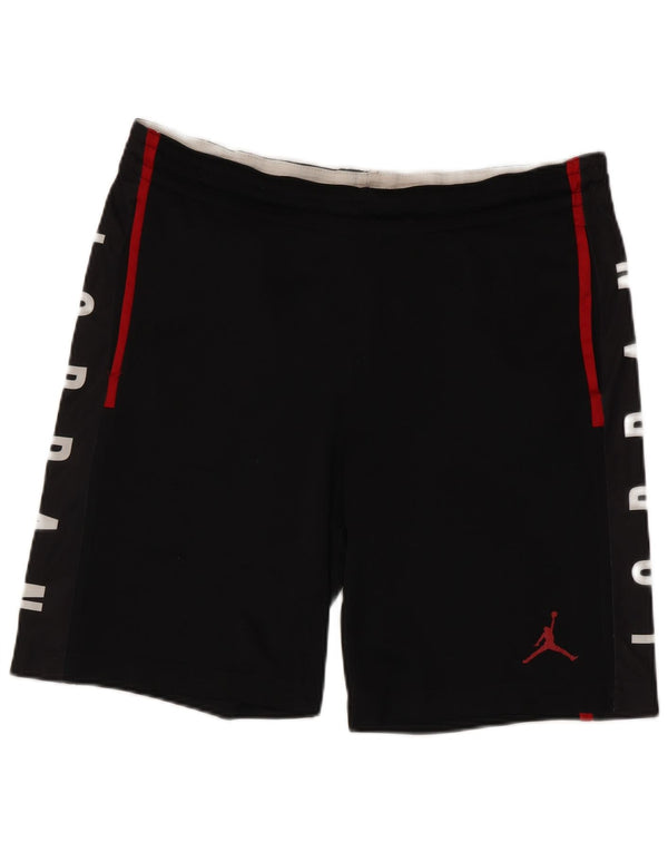 Мужские спортивные шорты Jordan Dri Fit с графическим рисунком, средний черный, полиэстер с цветными блоками