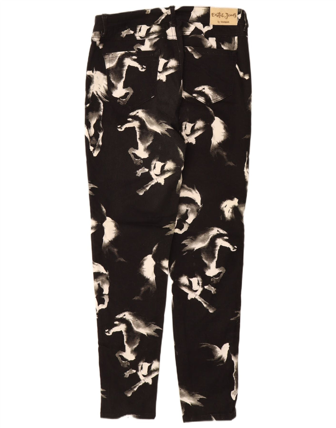 DESIGUAL Женские повседневные узкие брюки EU 44 XL W34 L31, черные с животным принтом
