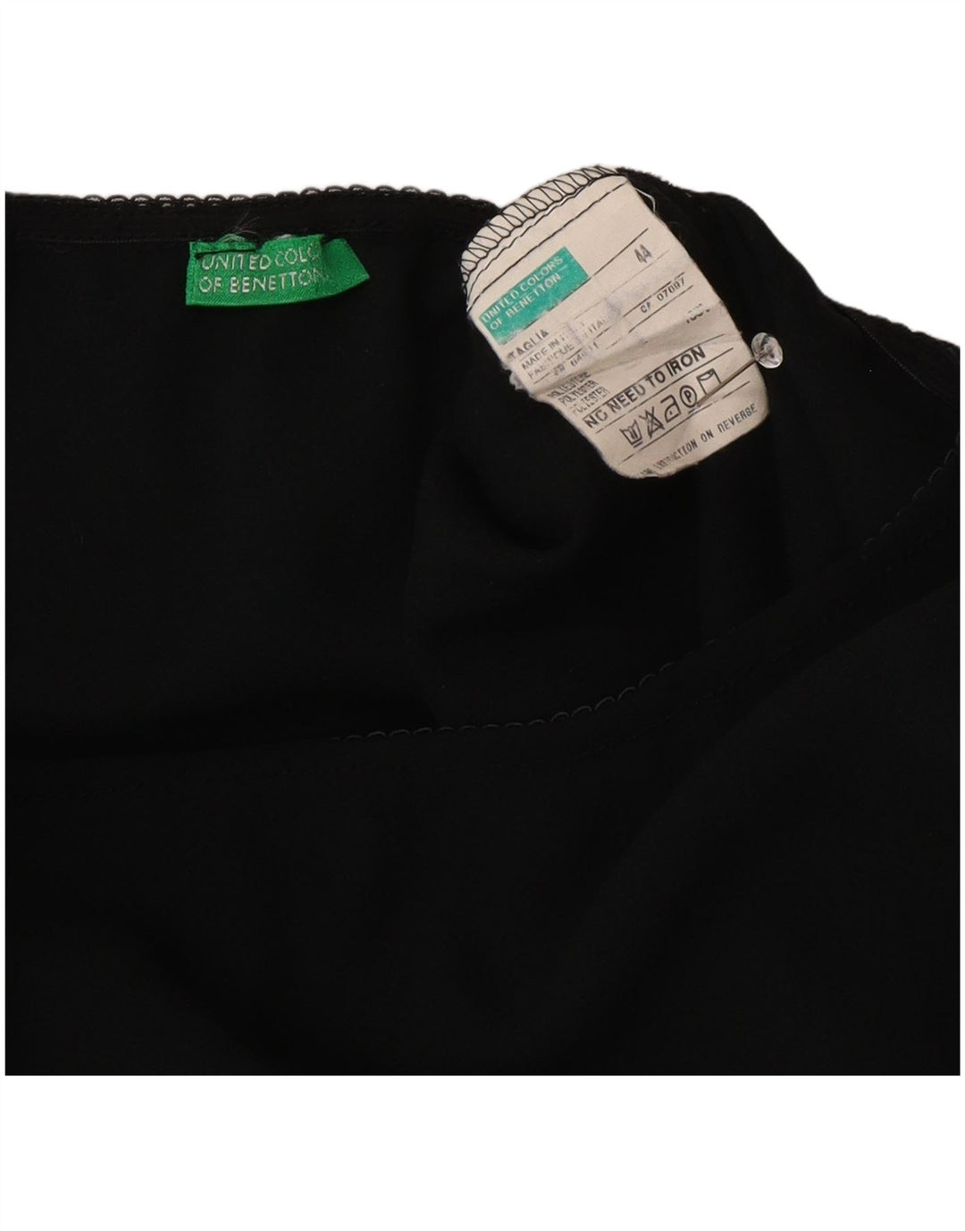 Benetton Женская макси-юбка с высокой талией IT 44 Medium W26 Черный полиэстер