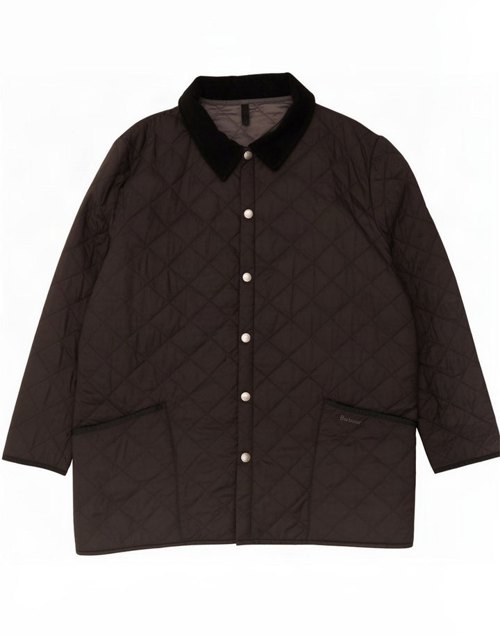 Мужское стеганое пальто Barbour UK 44 XL из полиамида черного цвета