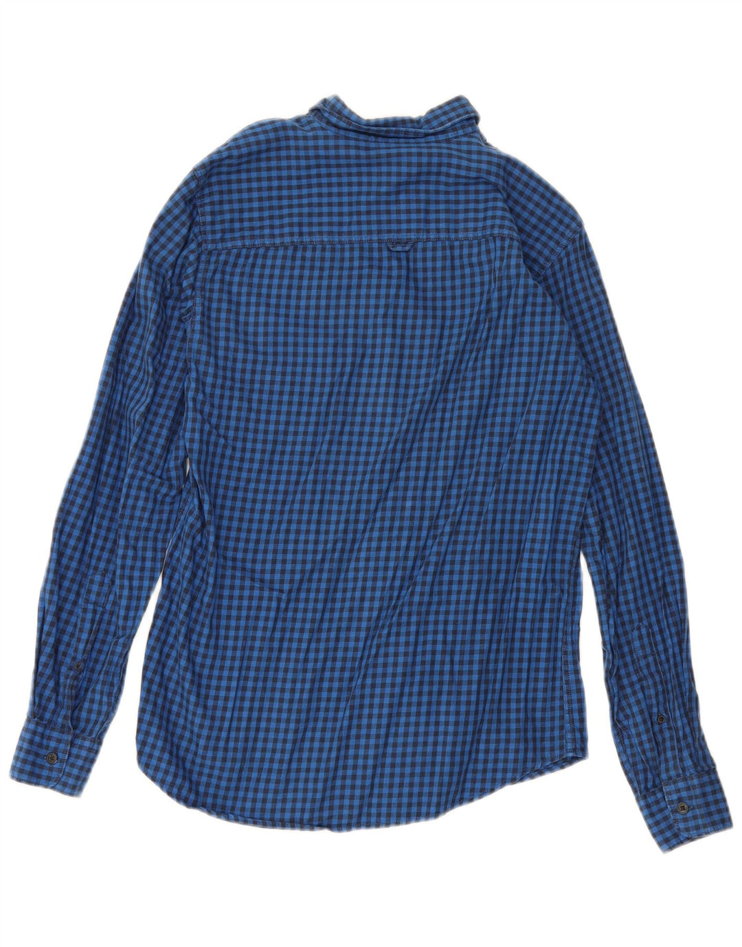 Мужская рубашка Jack & Jones, маленькая синяя, хлопок в мелкую клетку