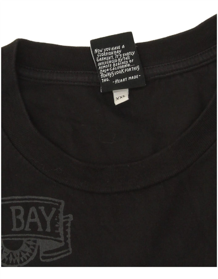 Мужской топ с рисунком Scorpion Bay, черный хлопок, длинный рукав, 2XL