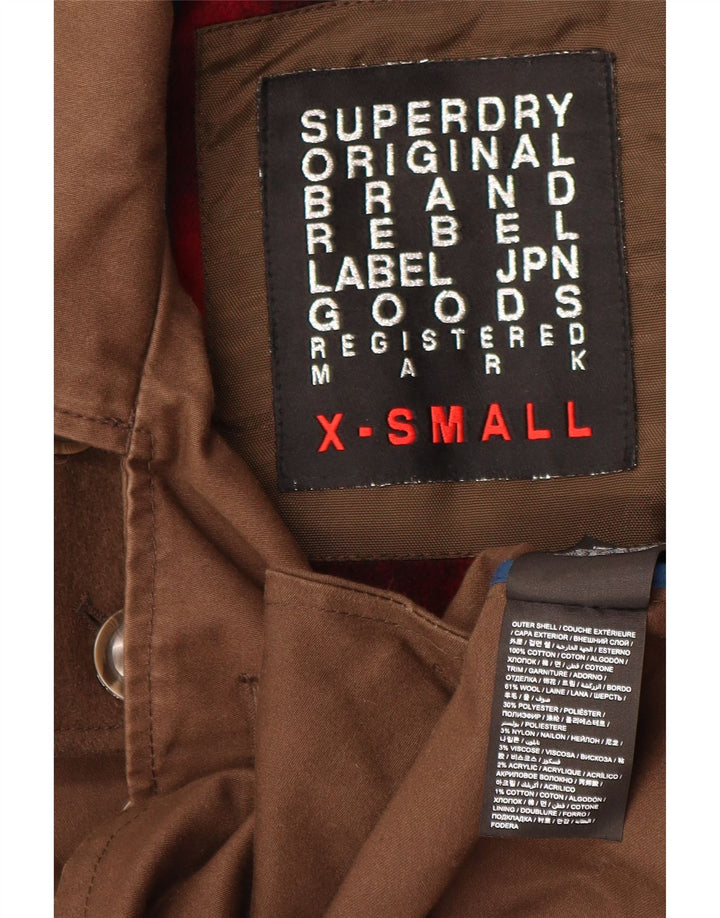 SUPERDRY Женский Тренч UK 6 XS Коричневый Хлопок