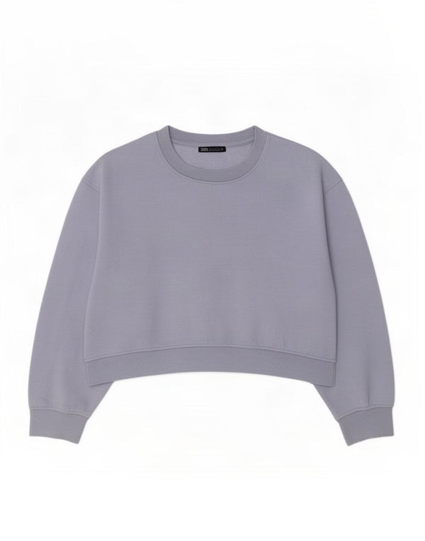 Женский укороченный свитер Zara UK 16, большой фиолетовый хлопок