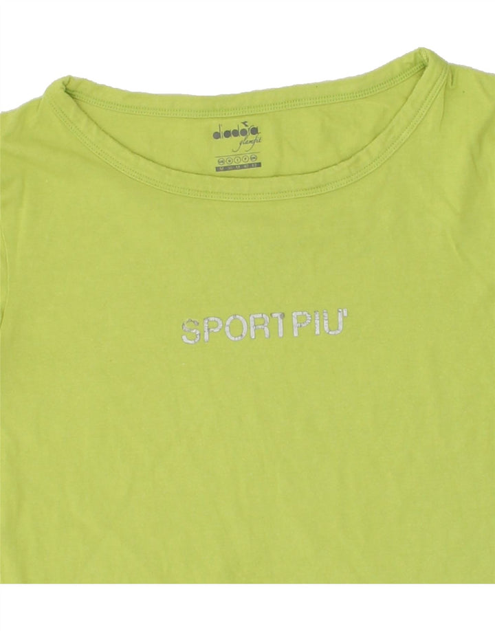 DIADORA Womens Top 3/4 Sleeve UK 12 Medium Green Viscose Vintage Diadora and Second-Hand Diadora from Messina Hembry 