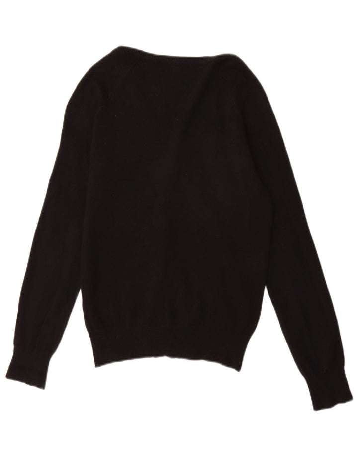 Женский кардиган Zara UK 12, средний черный хлопковый свитер