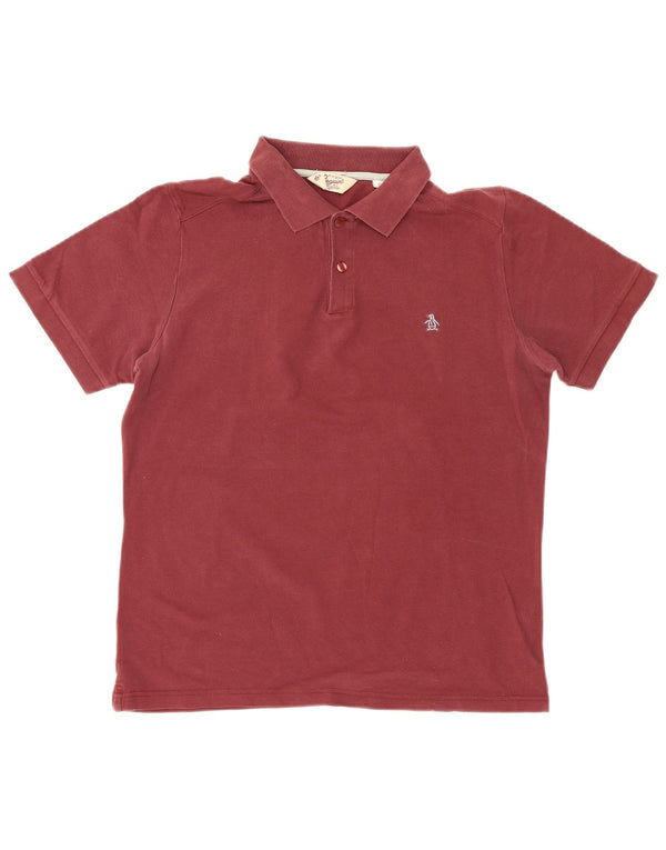 Мужская рубашка поло Penguin Heritage Slim Fit XL, бордовый хлопок