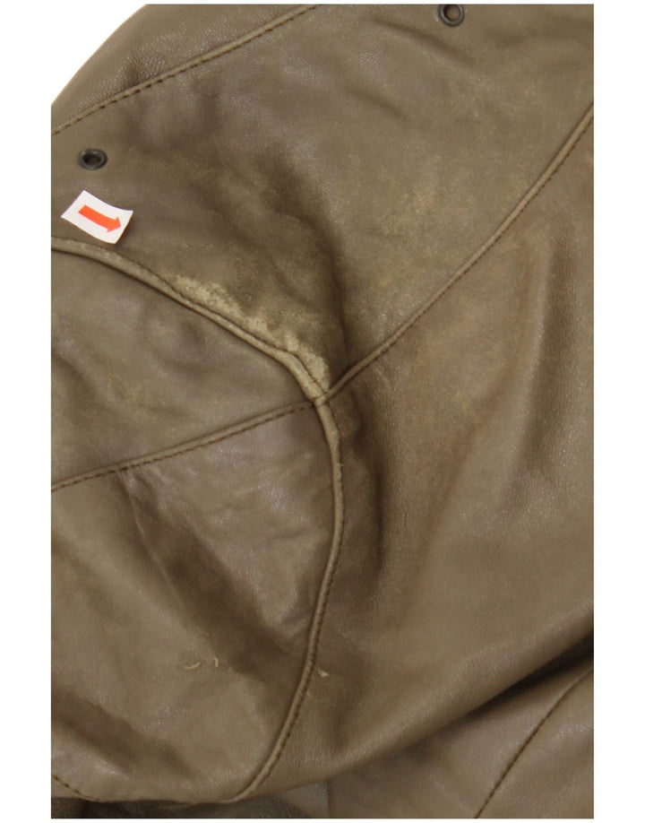 VINTAGE Мужская кожаная куртка IT 56 3XL Коричневая кожа