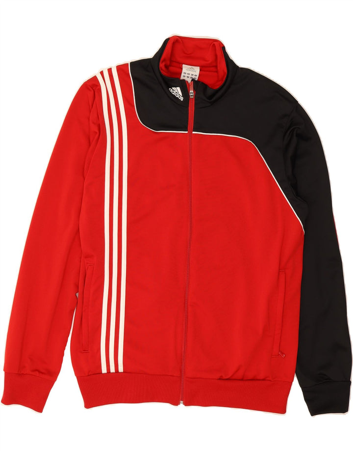 ADIDAS Mens Tracksuit Top Jacket UK 44/46 Large Red Colourblock Polyester Vintage Adidas and Second-Hand Adidas from Messina Hembry 