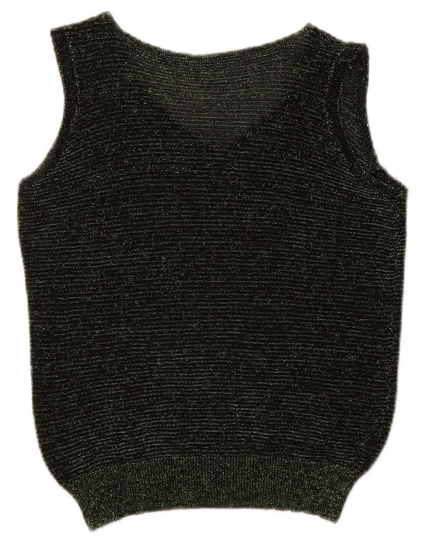 Винтажная женская майка-майка UK 4 XS в зеленую полоску