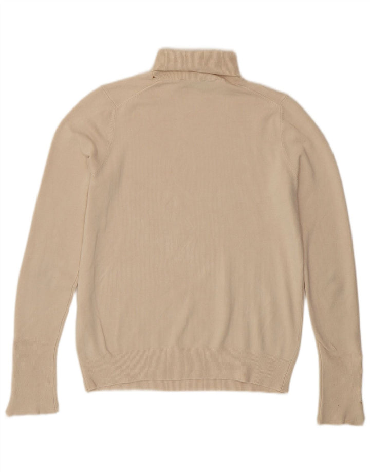 Женский джемпер с высоким воротником Zara UK 12, средний цвет из вискозы белого цвета