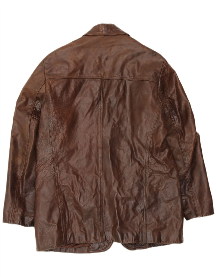 Мужская кожаная куртка VINTAGE UK 42 XL коричневая кожа