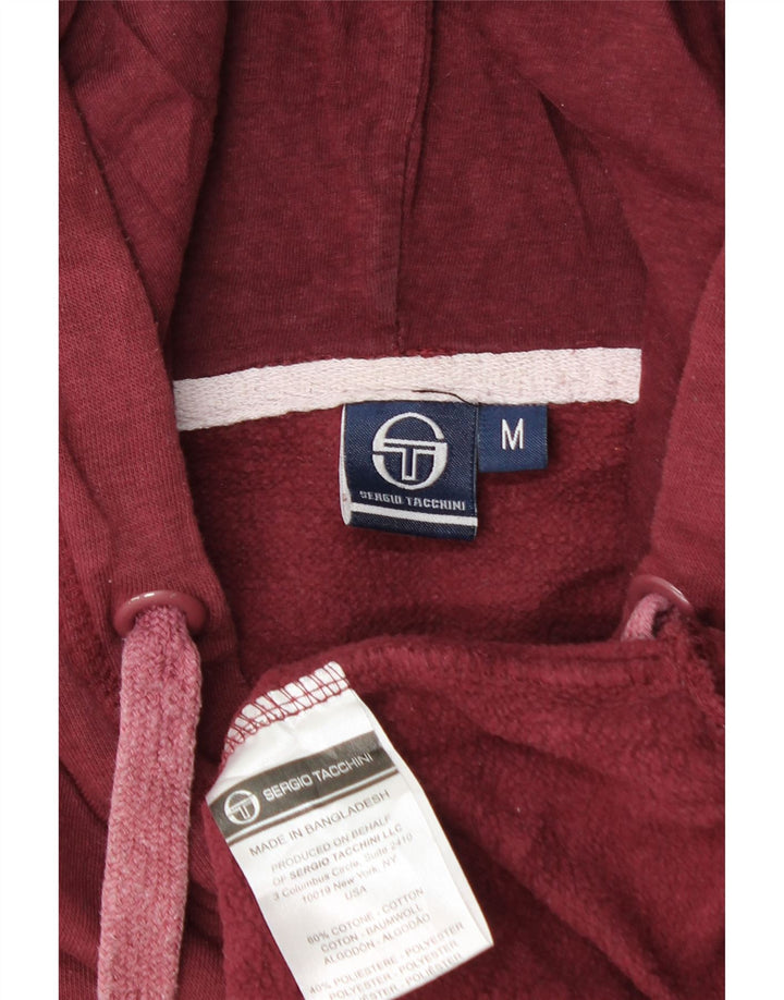 Мужской джемпер с капюшоном Sergio Tacchini, темно-бордовый, хлопок, с рисунком