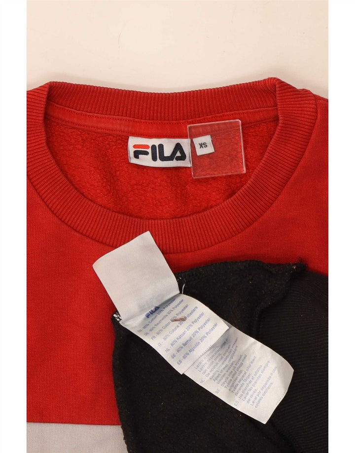 Мужской свитшот с рисунком Fila XS, разноцветный хлопок с цветными блоками
