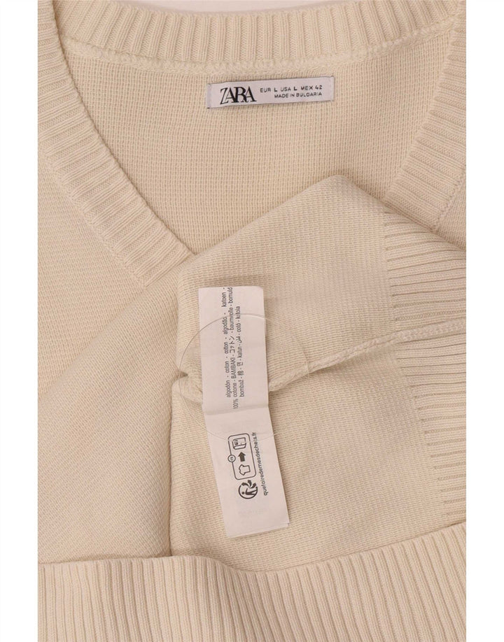 Мужская майка без рукавов Zara большого размера из хлопка белого цвета