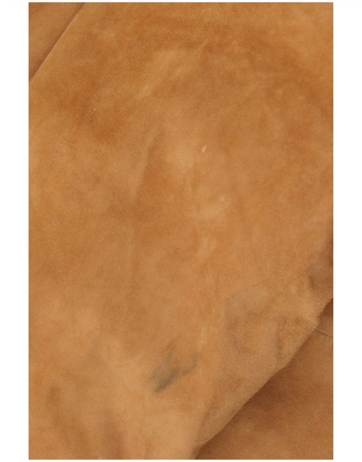 Женская замшевая куртка Escada UK 14 средний коричневый кожаный