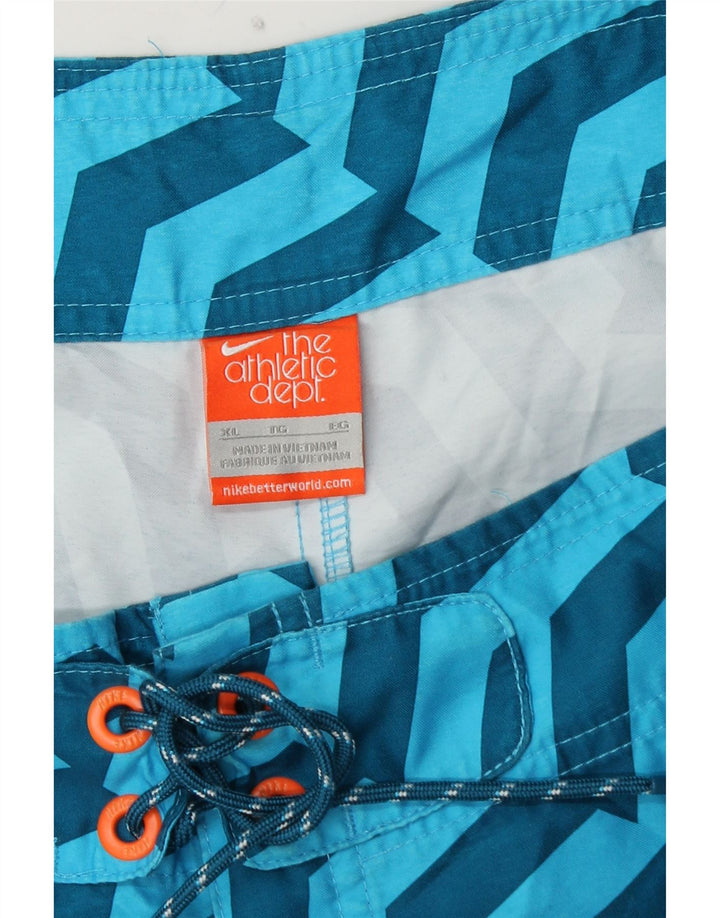 Мужские шорты для плавания ADIDAS XL, синие, полиэстер с геометрическим рисунком