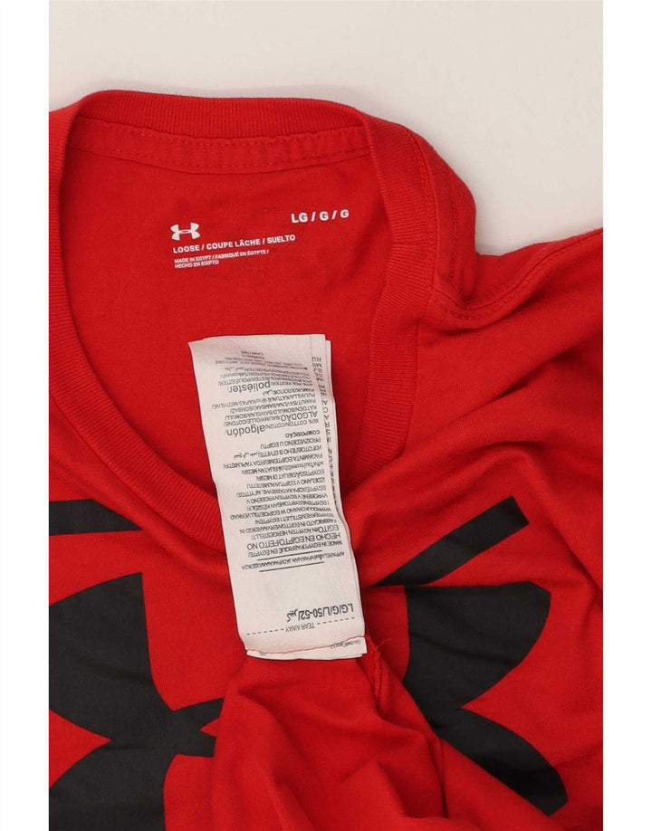Мужская футболка с рисунком Under Armour, большой красный хлопковый топ