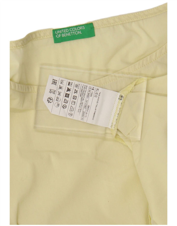 BENETTON Женская блузка с крыльями летучей мыши, топ UK 18 XL, желтый хлопок