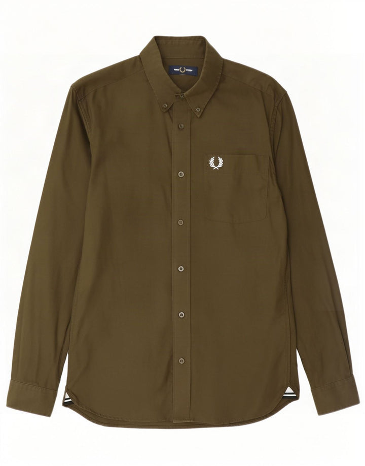 Мужская рубашка Fred Perry, маленький цвет хаки, хлопок