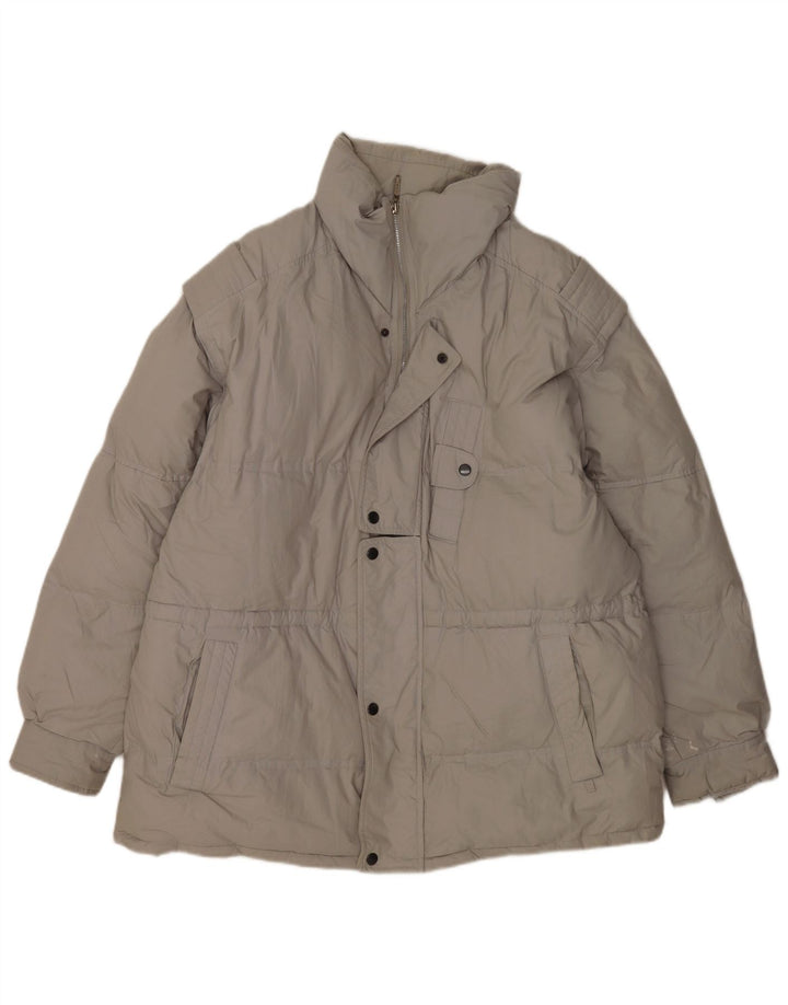 Винтажная мужская стеганая куртка UK 44 2XL, серый хлопок