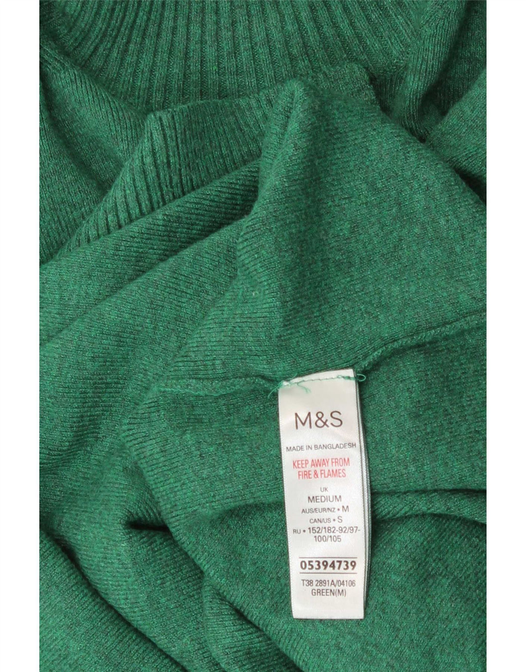 Женский джемпер с высоким воротником Marks & Spencer, Великобритания 14, средний зеленый