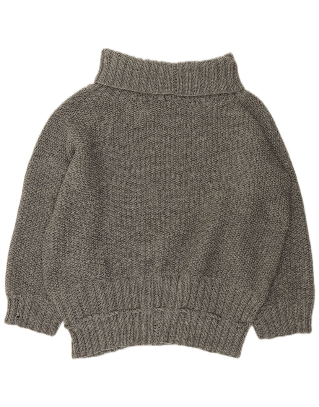 ВИНТАЖНЫЙ женский свободный джемпер с высоким воротником, Великобритания, 22, 3XL, серый