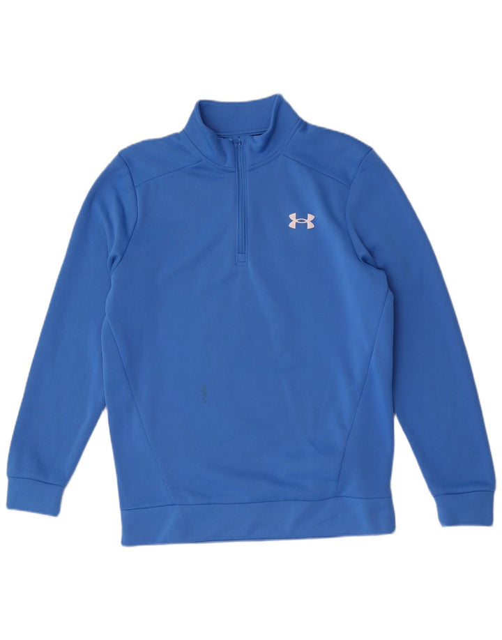 Мужской свитшот с воротником на молнии Under Armour, маленький синий полиэстер