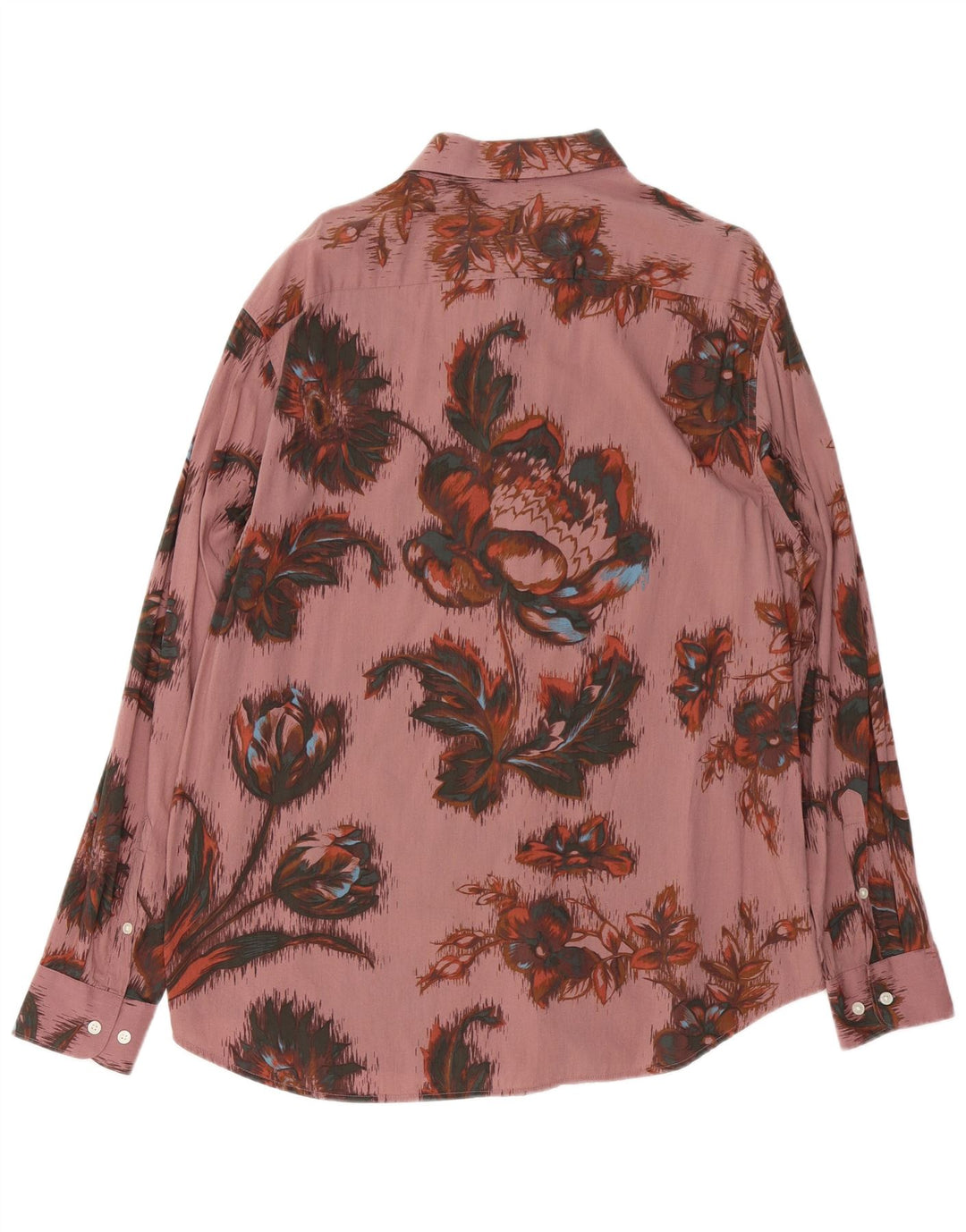 VINTAGE Мужская рубашка из хлопка большого размера розового цвета с цветочным принтом