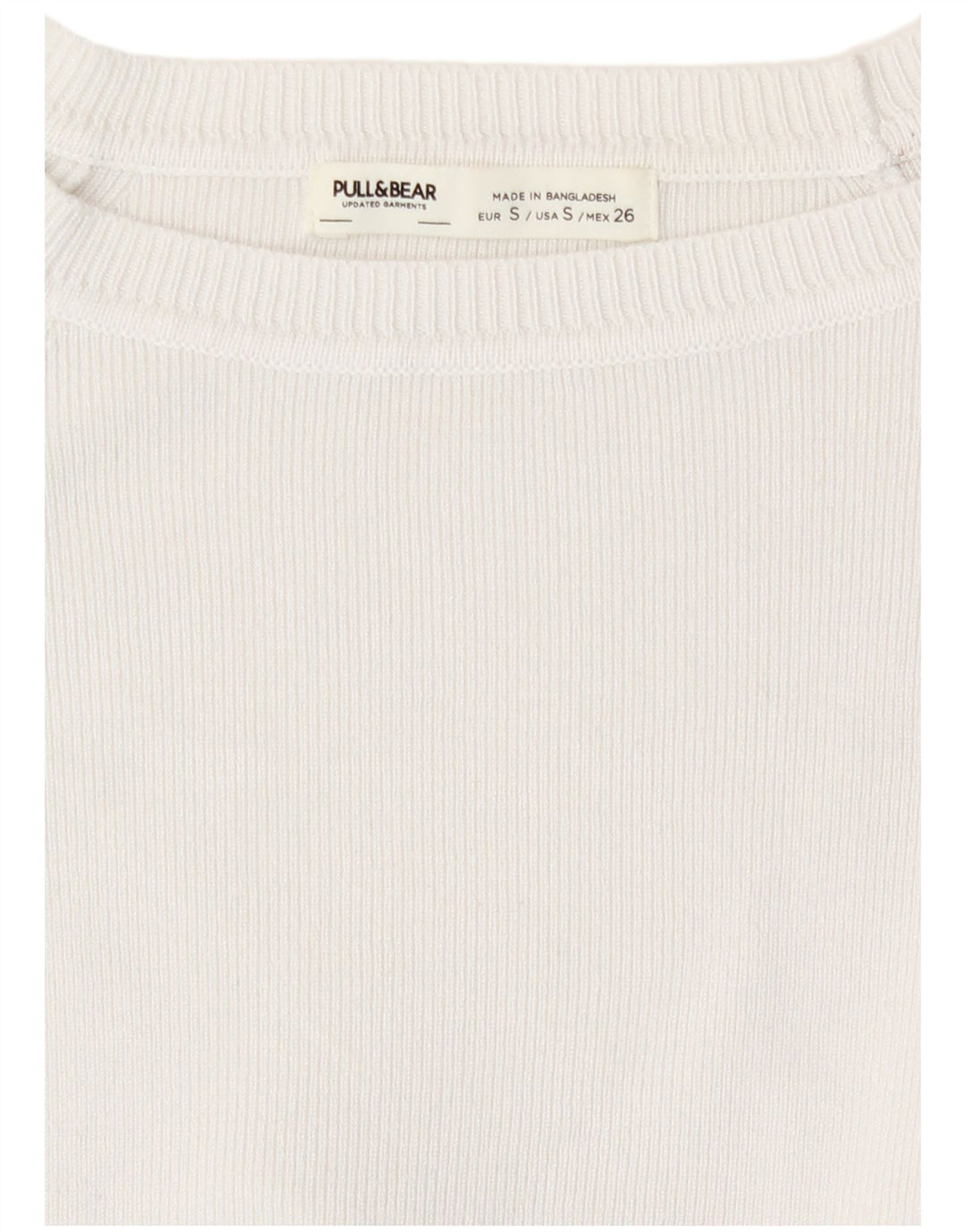Женский укороченный топ Pull & Bear с длинными рукавами, Великобритания, 8, маленький размер, белая вискоза