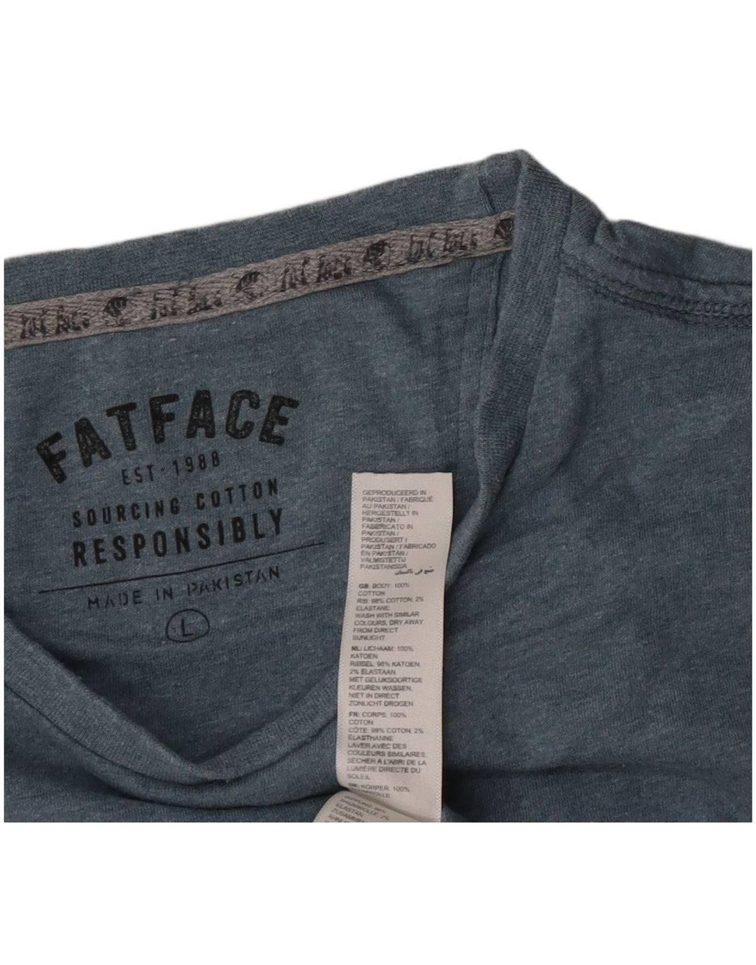 Мужская футболка Fat Face, большой зеленый хлопок