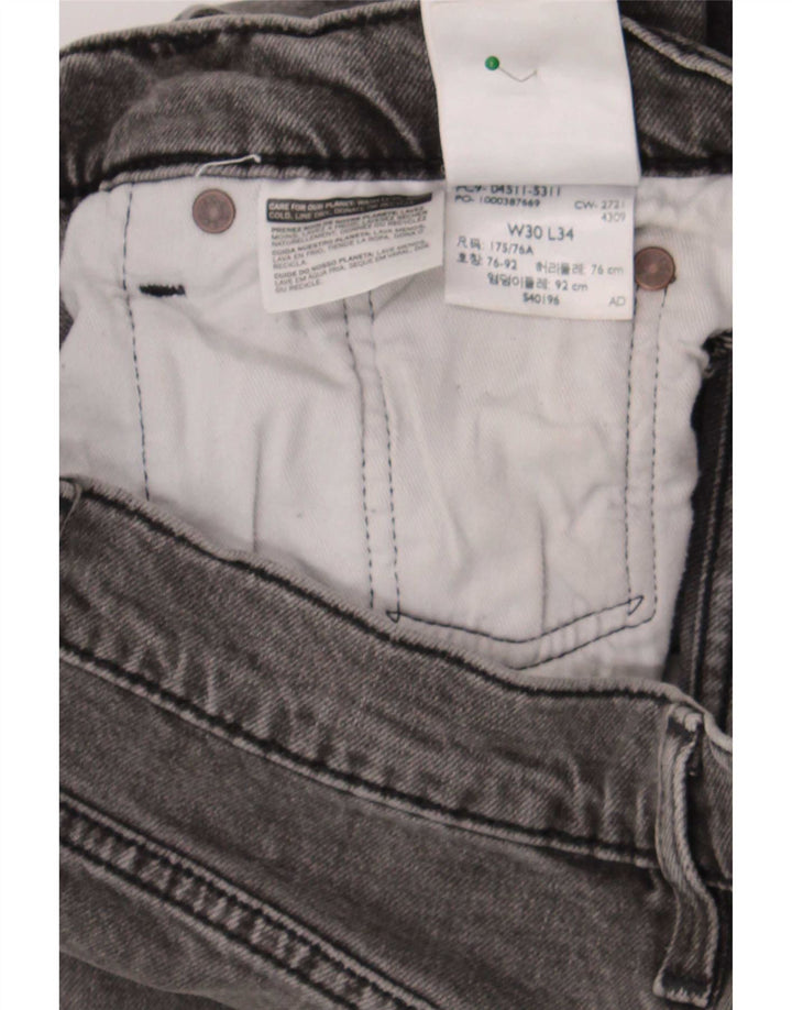 Мужские джинсы Levi's 511 Slim W30 L30 Серые хлопковые