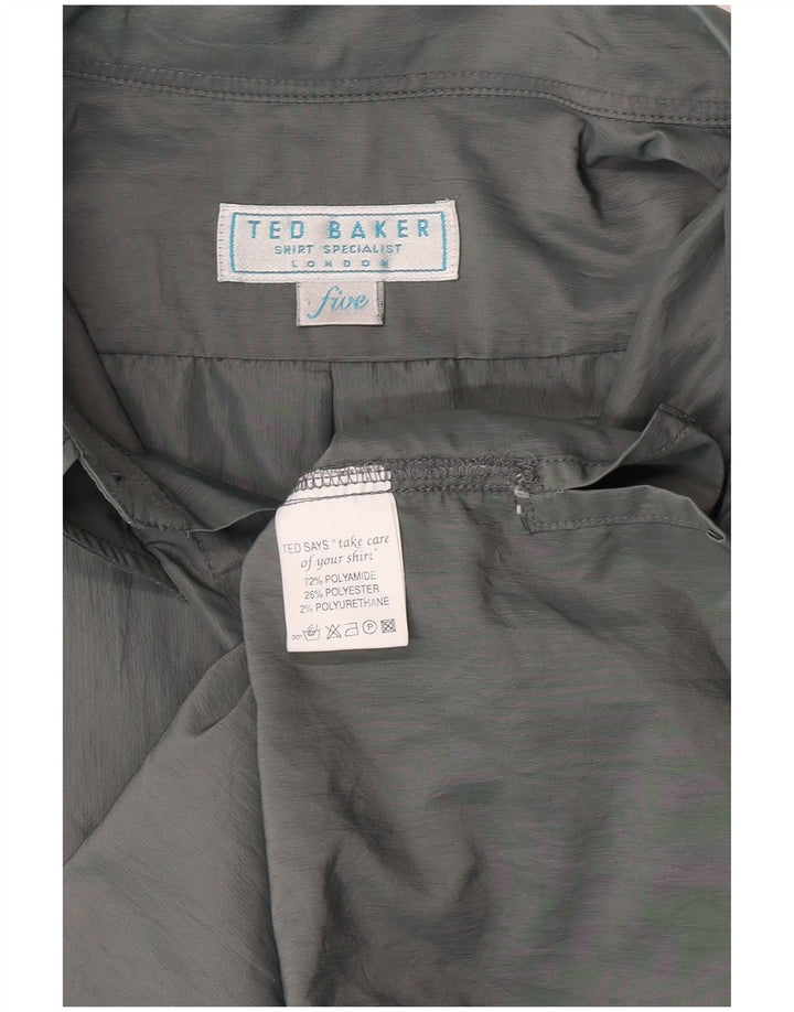 Мужская рубашка Ted Baker, размер 5 XL, серая из полиамида