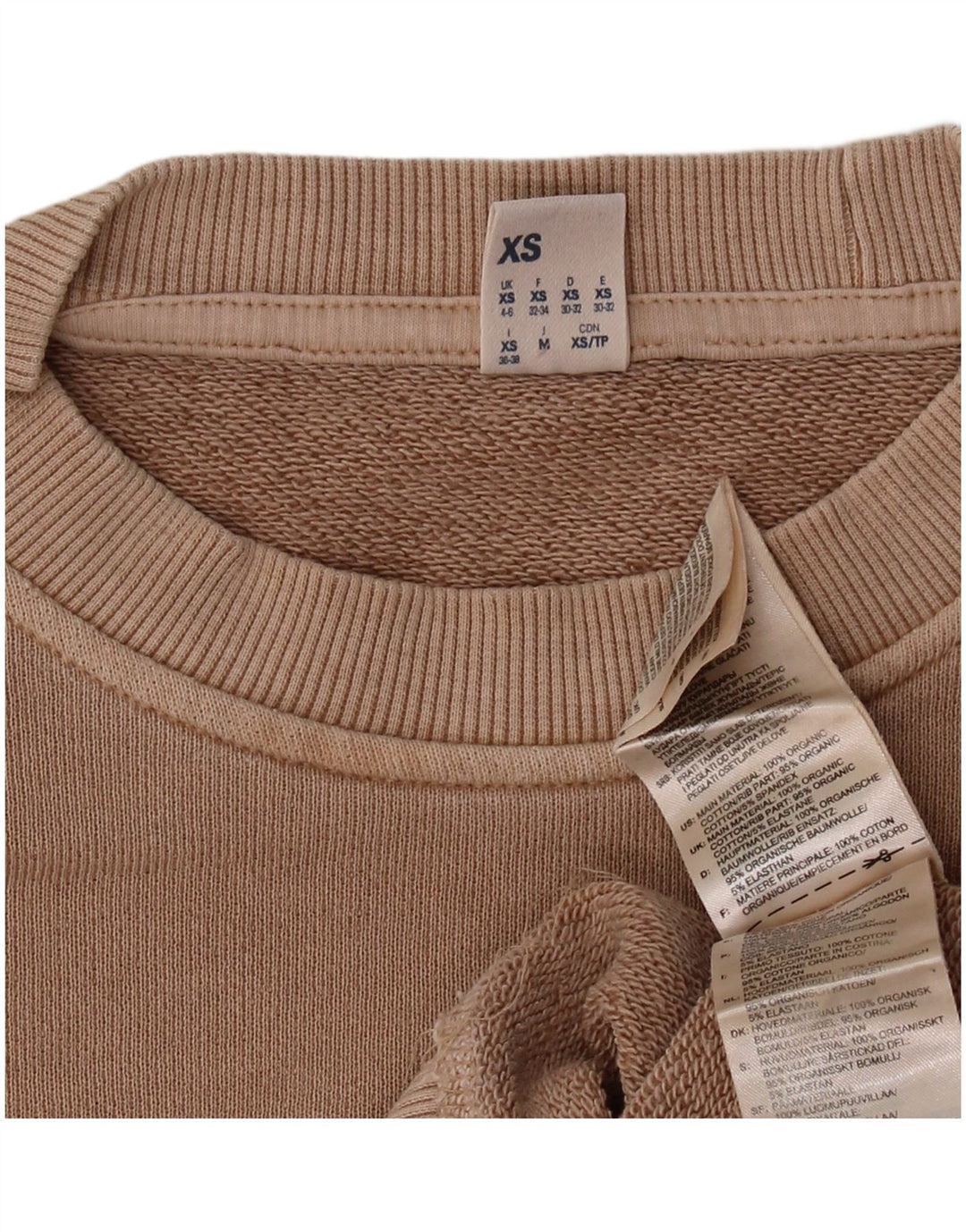 Женский свитер оверсайз REEBOK UK 4/6 XS Бежевый хлопок