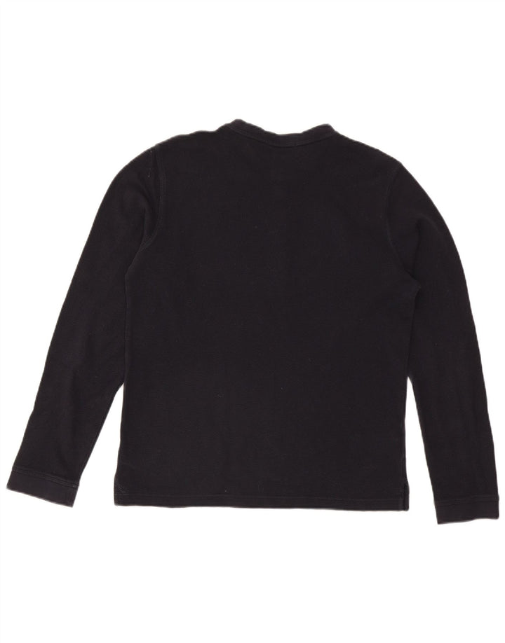 Мужской топ Fred Perry с длинным рукавом, средний темно-синий, хлопок