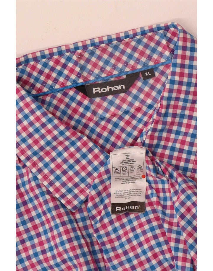 Мужская рубашка Rohan с коротким рукавом XL, разноцветная, из полиамида в мелкую клетку