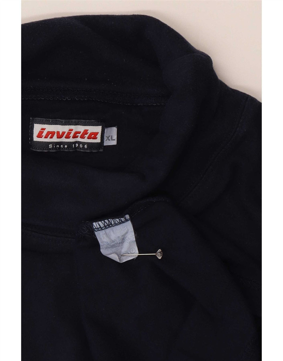 Invicta Мужской топ с высоким воротником с длинным рукавом XL, темно-синий, хлопок