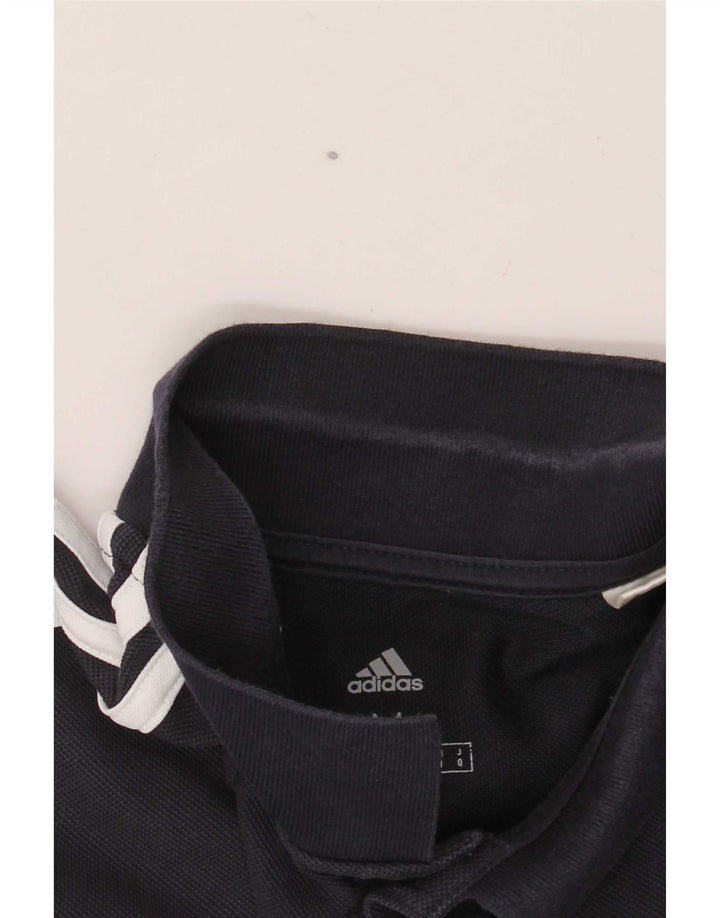 Мужская рубашка-поло Adidas среднего размера, темно-синяя, хлопок