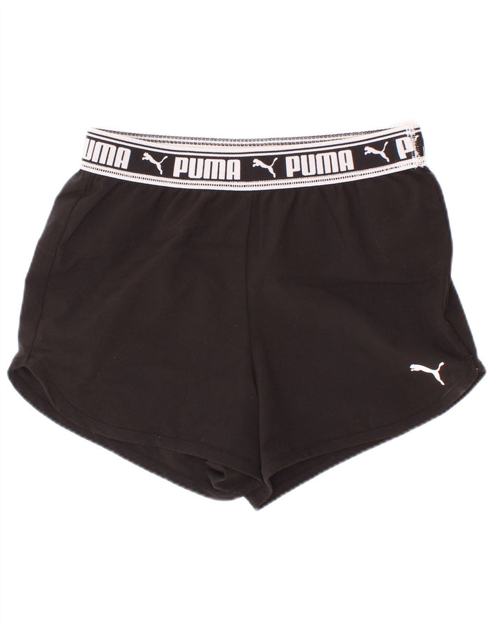 Спортивные шорты Puma для девочек с рисунком, 9–10 лет, черные полиэстер